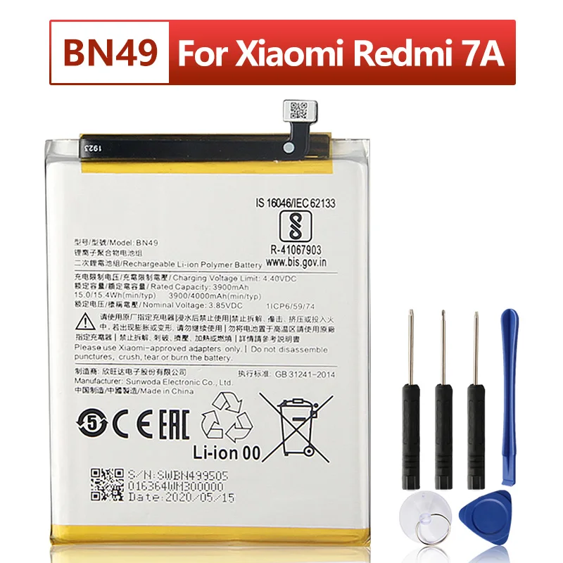 Сменный аккумулятор BN49 для телефона Xiaomi Redmi 7A Redmi7A батареи 4000 мАч|Аккумуляторы