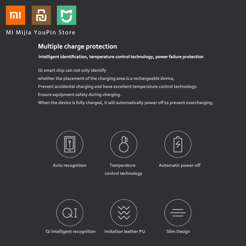 Оригинальное Беспроводное зарядное устройство Xiaomi MIIIW Qi коврик для мыши из