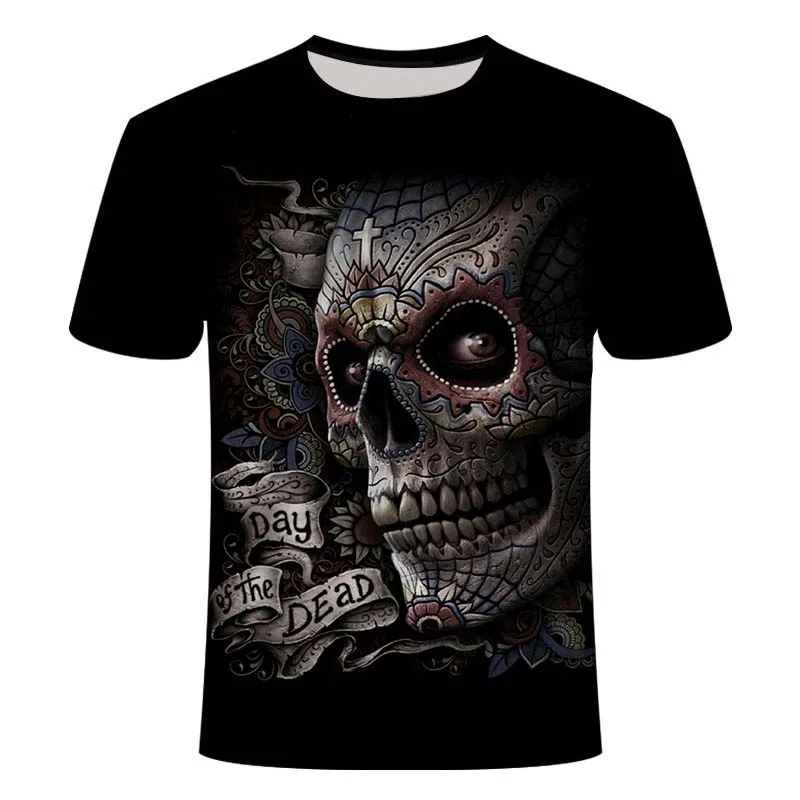 

Skull Reaper Men's T-shirt Men's Horror 3DT-Shirts Summer Fashion Tops O-Neck Shirt Boy Clothing Large Size Street Clothing