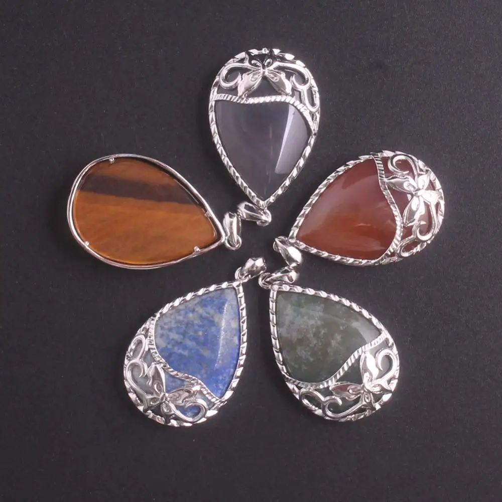 

Druzy ReiKi Power Natural Stone Necklaces Pendant Oynx Quartz Crystal Pendants Water Drop Necklace Earing DIY Jewelry Making