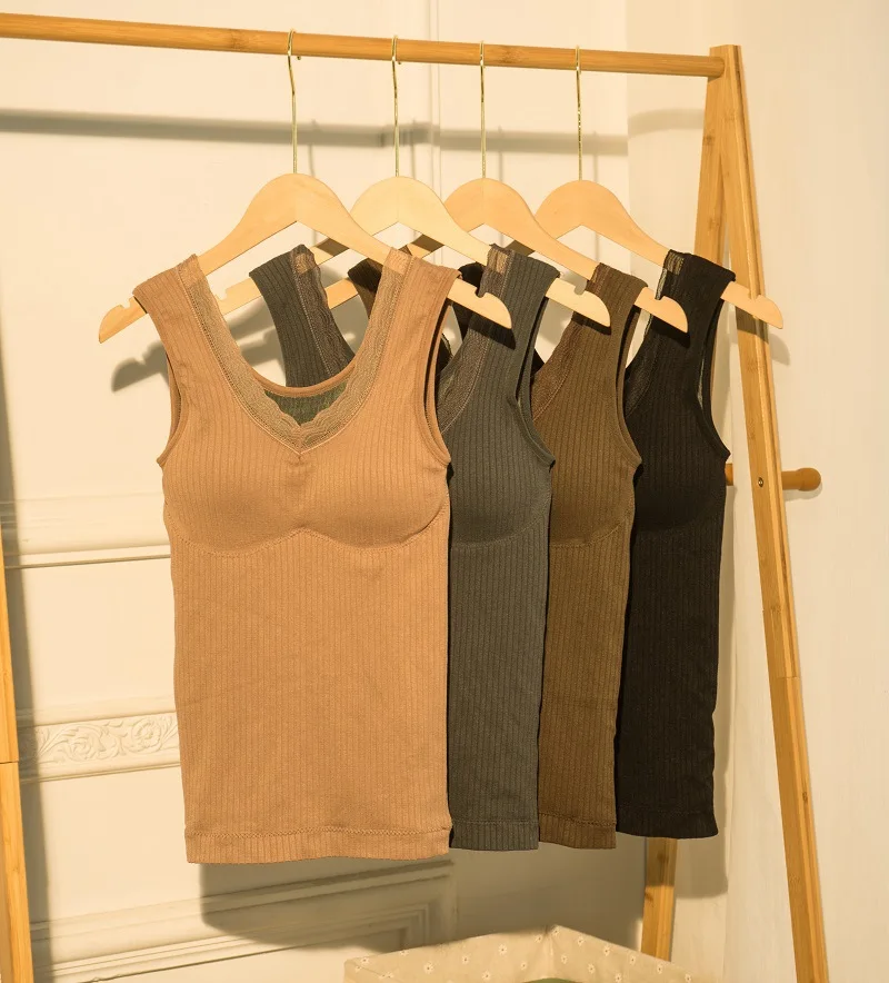 

Женский Теплый бесшовный жилет, утепленный бархатный жилет с V-образным вырезом на спине, Осень-зима 2021