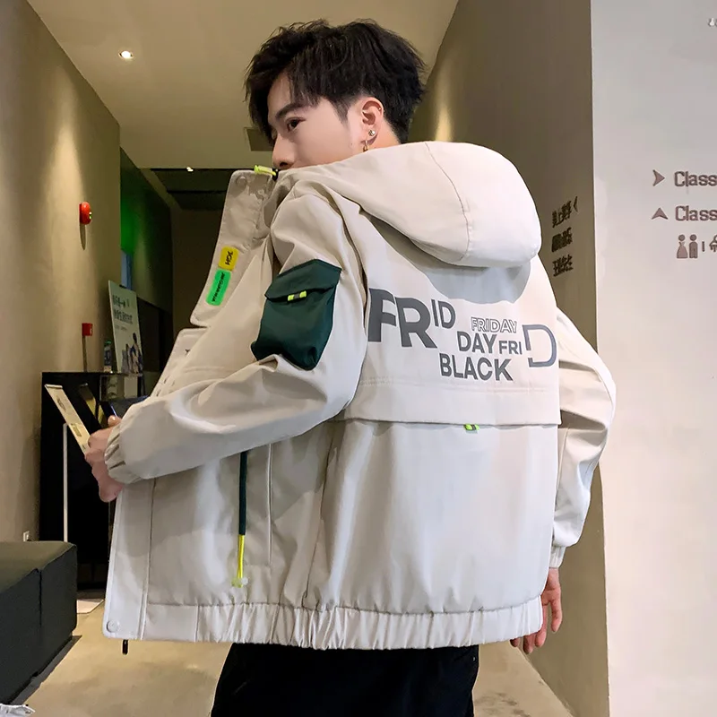 Coat Men Outerwear Men's Jacket Spring Autumn 2020 New Arrival South Korean Fashion Trend Instagram Overalls Casual Male | Мужская