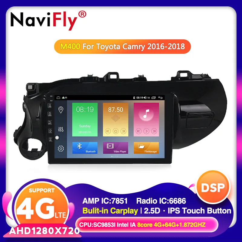 Автомагнитола 4 Гб + 64 ГБ Android 10 мультимедийный плеер для Toyota Hilux Pick Up AN120 2015 2020 GPS