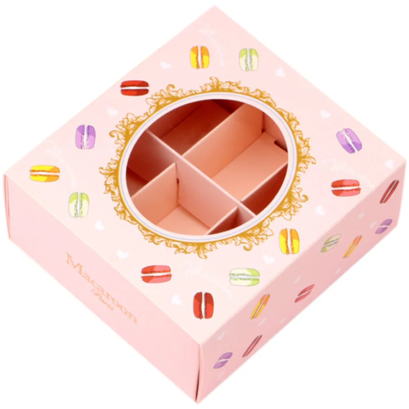 Праздничная коробка макароны с прозрачным окном 20 штук десертные Кондитерские