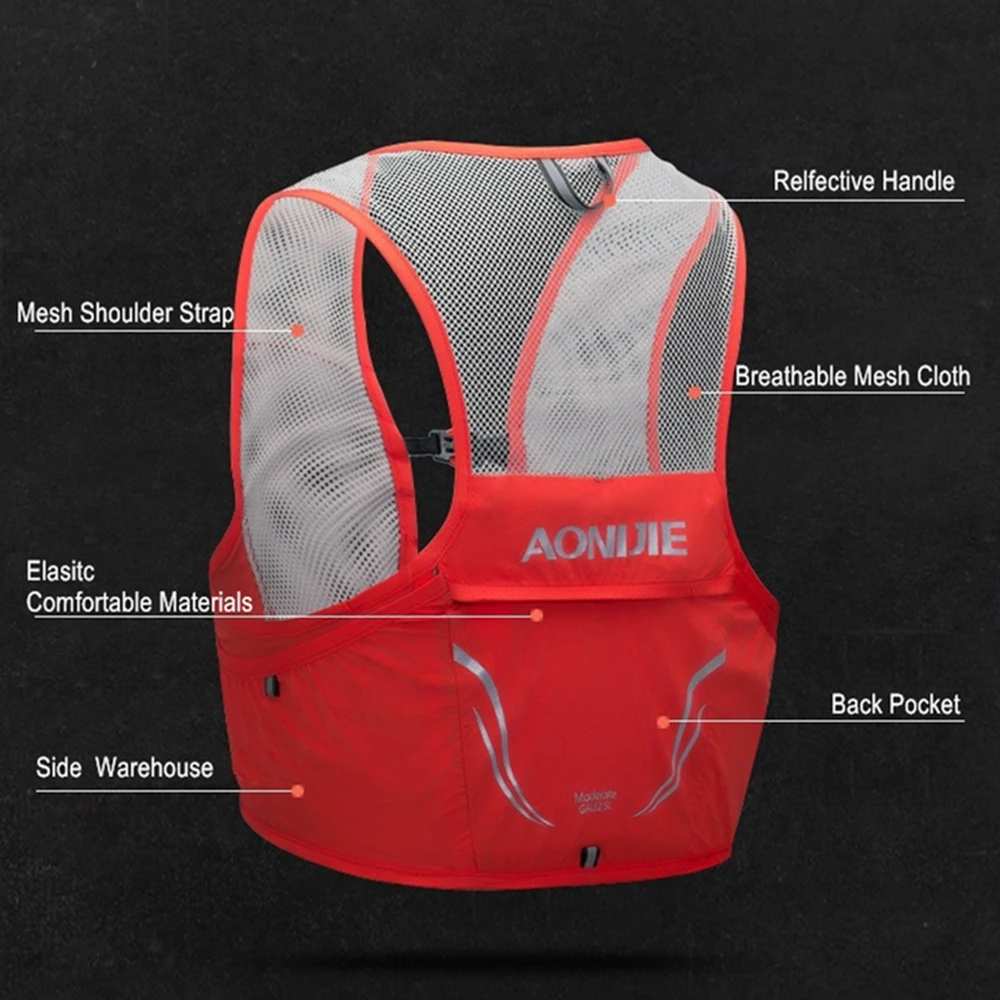 AONIJIE New C932 250ml 2.5L Lightweight Hydration Vest Ultralight Trail Running Backpack Outdoor Sports Bag Hiking Marathon Pack