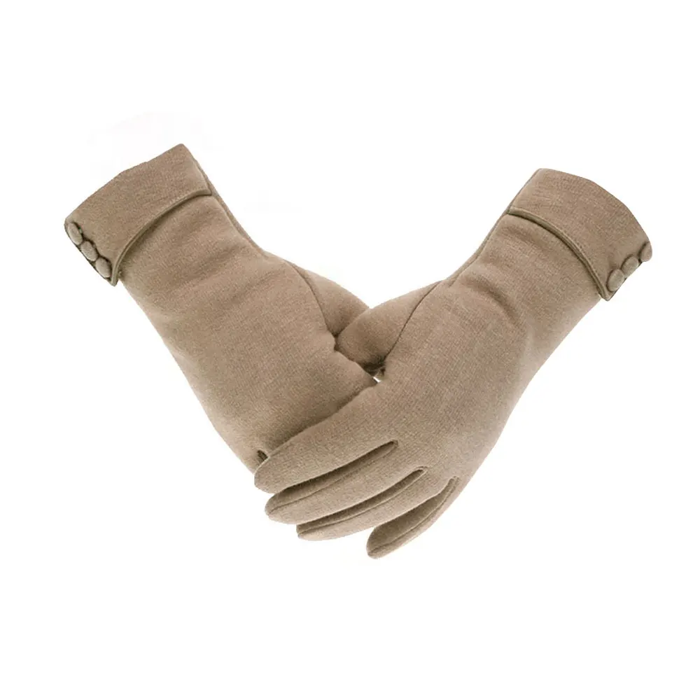 khaki 1 пара, модные зимние перчатки с сенсорным экраном, теплые микро бархатные перчатки, ветрозащитные в холодную погоду, легкие для женщин - Цвет: khaki