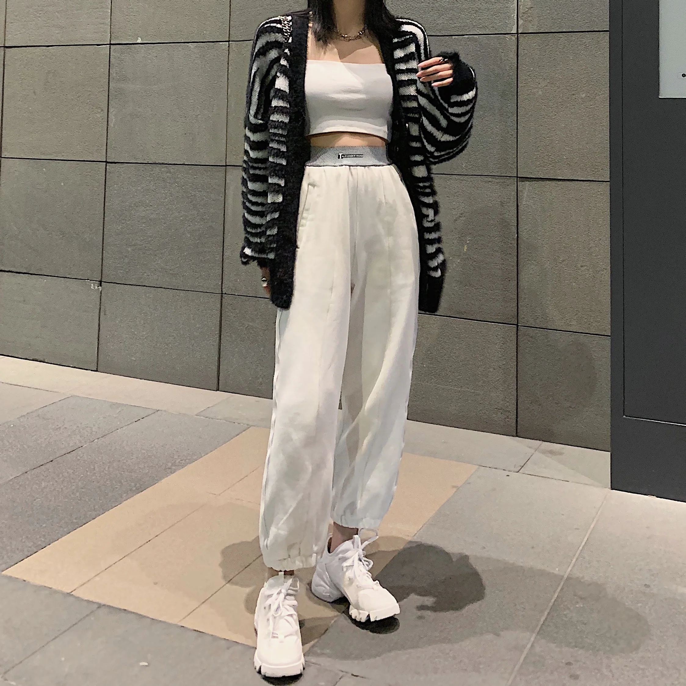 2021 New Women Cotton Sport Pant Casual Loose High Waist Joggers Slacks Female Soft Comfort Long Trousers Winter Autumn