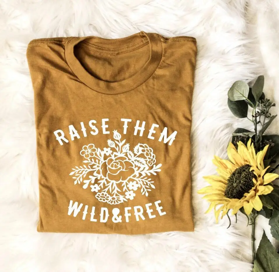 Женская футболка с принтом Raise Them Wild Free Protect Plants летняя хлопковая Футболка большие