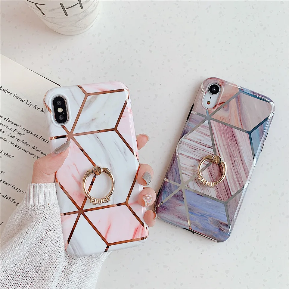 Милая девушка кольцо держатель мобильного телефона Coque Funda чехол для Apple iPhone X XS XR 7