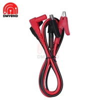 1 pair alligator testing cord lead clip electrical clamp to 4mm banana plug connectors for multimeter probe test leads