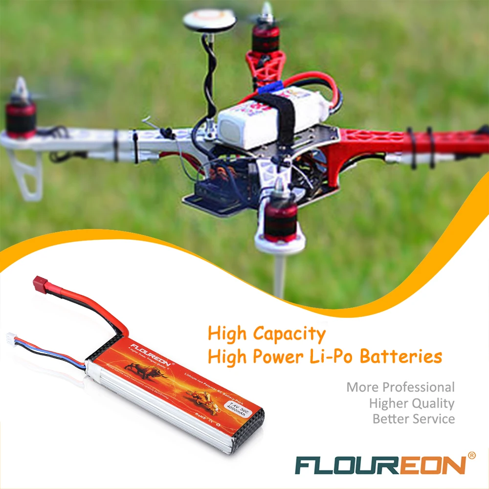 Floureon RC игрушка Батарея 2s1p 30C батарея 7 4 в 4000 мАч разъем типа deans LiPo для eader BX
