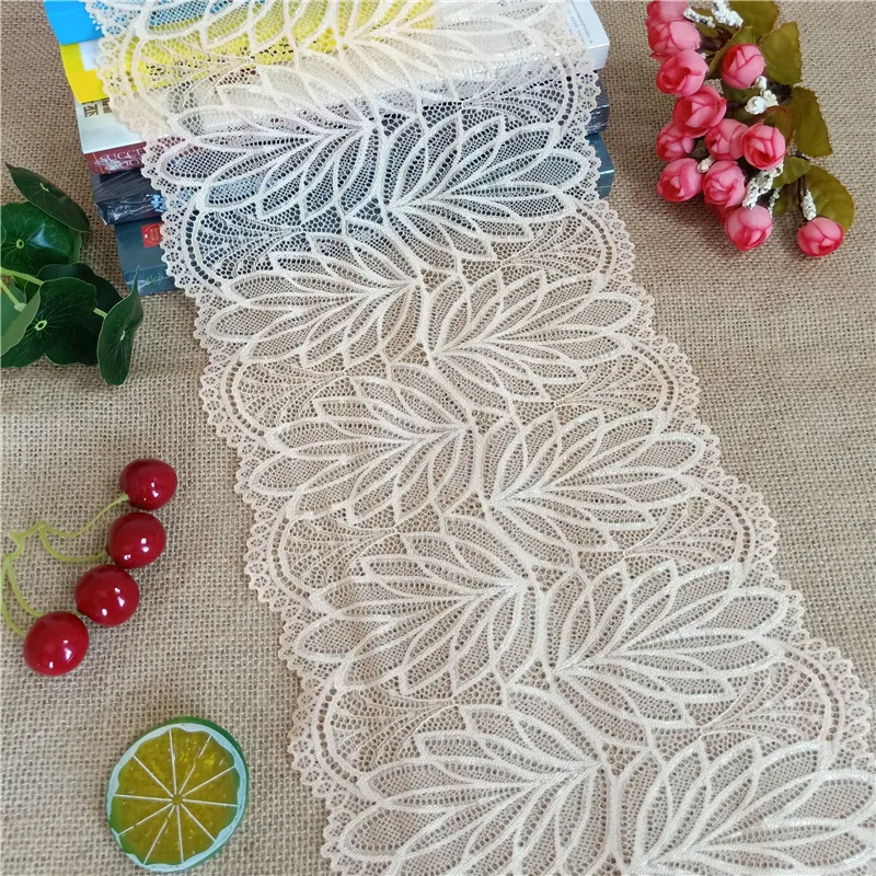 E2895 ширина 20 см высококачественное эластичное цветное кружево цвета слоновой