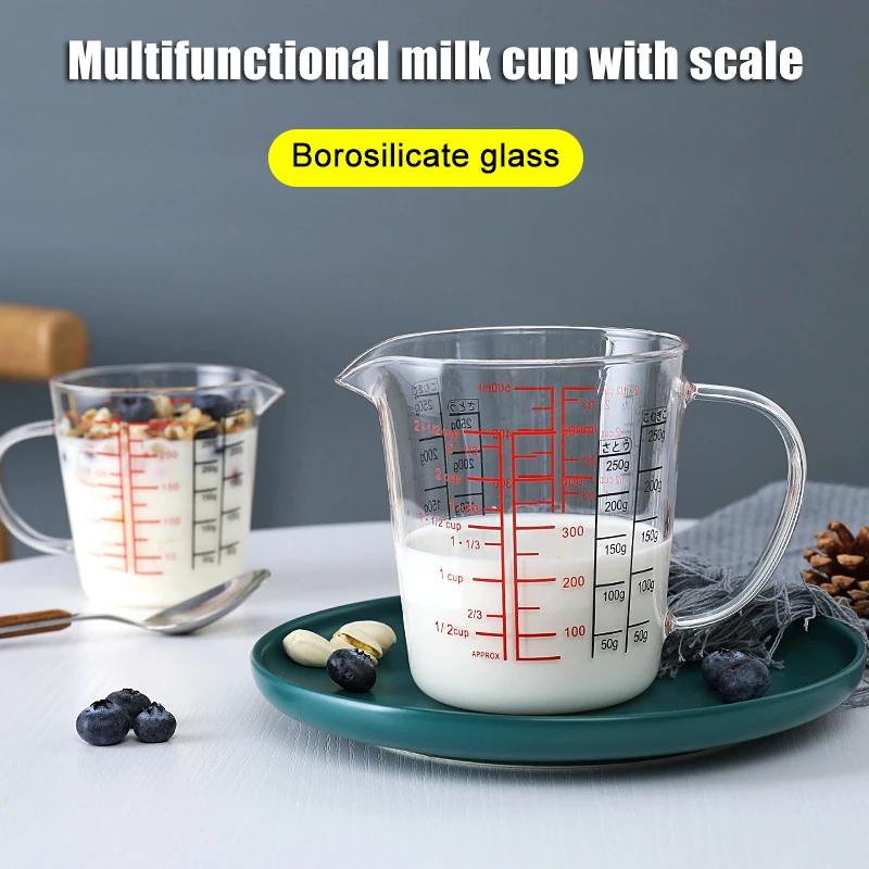 

250ml/500ml Measuring Cup High Borosilicate Glass Heat Resistant Measuring Glass for Kitchen Restaurant with Scale Breakfast Cup