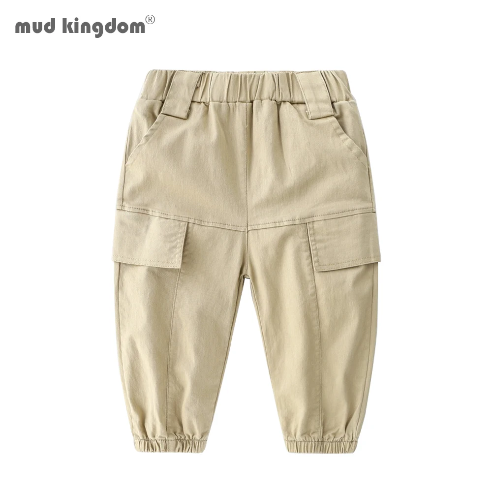 Mudkingdom/Одежда для маленьких мальчиков Брюки Карго повседневные модный однотонный
