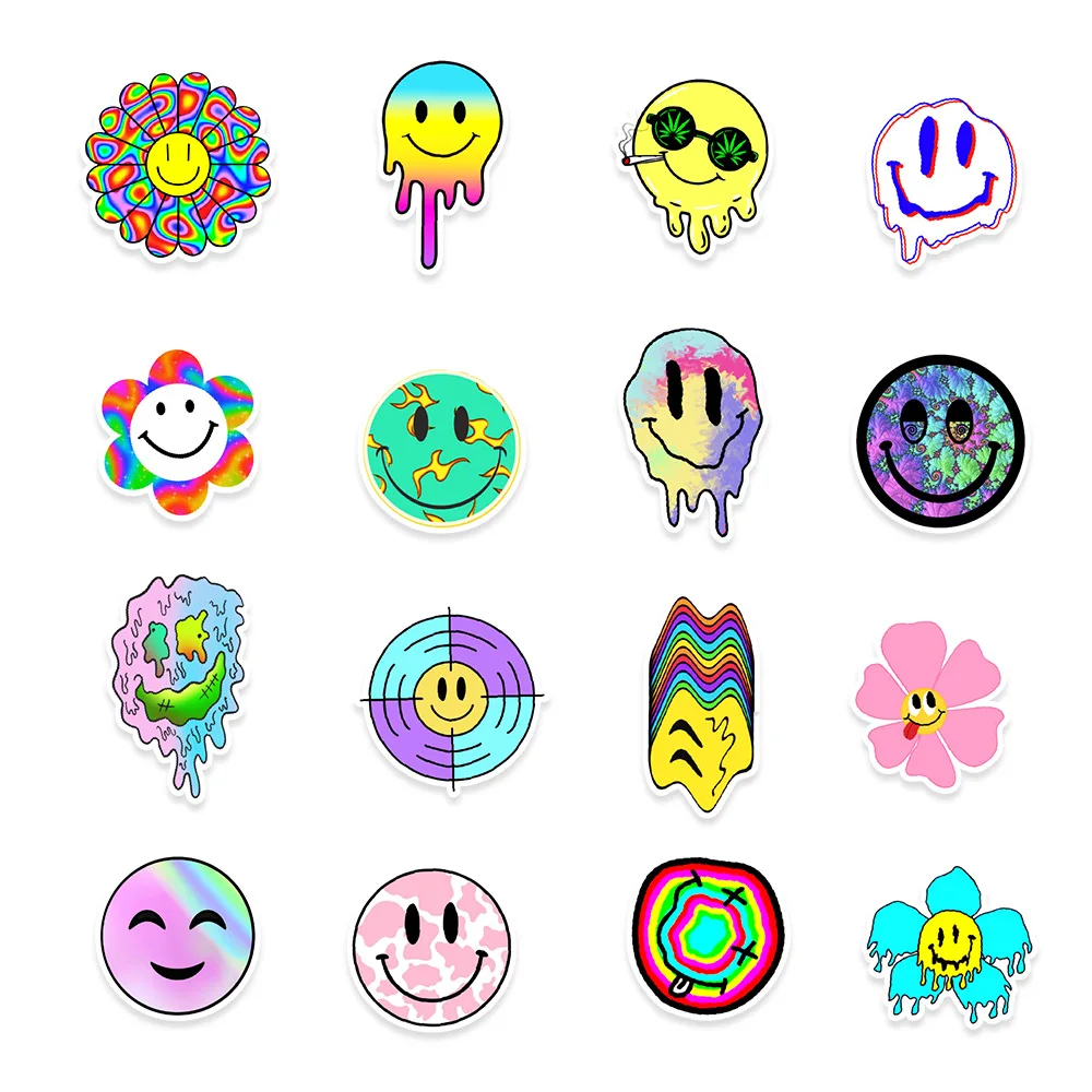 103050pcs cartoon smiley stickers diy skateboard guitar laptop graffiti motorcycle skateboard waterproof decal sticker kid toy free global shipping