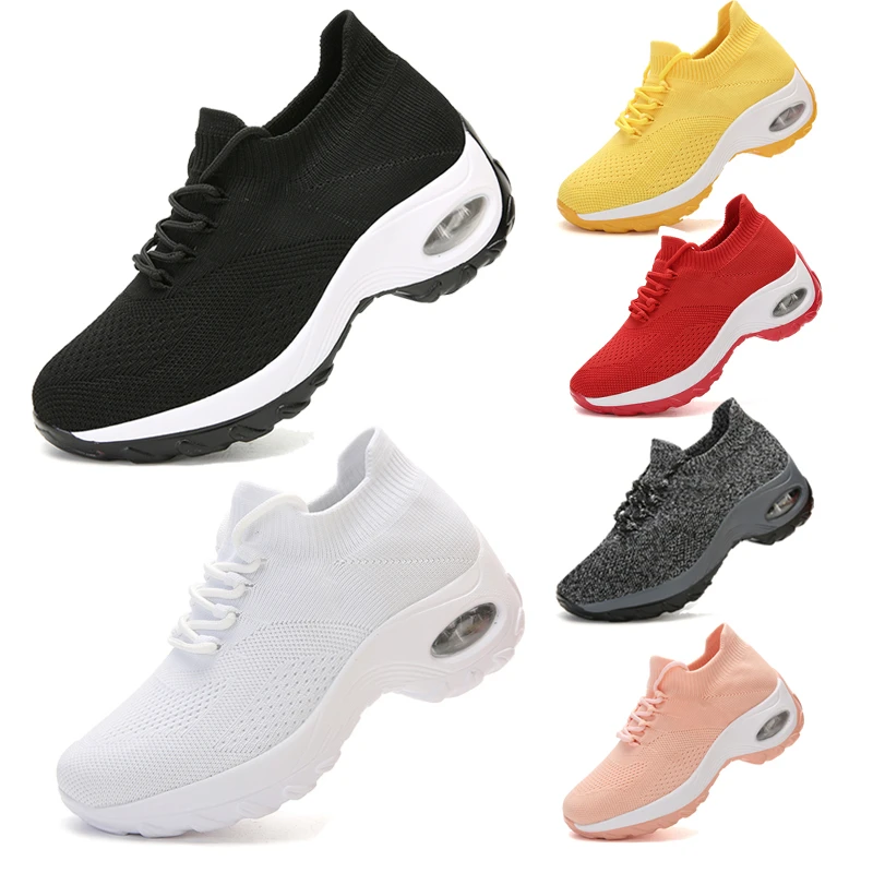 

Women Running Sneakers Female Light Sports Shoes Breathable Air Cushion Flying Weaving Outdoor Walking Jogging Leisure Shoes