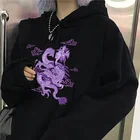Женская толстовка с капюшоном в стиле хип-хоп, милая уличная одежда в стиле улзанг и Харадзюку, корейский пуловер с принтом дракона, Винтажная футболка, Прямая поставка