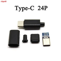 cltgxdd 2pcs type c usb 3 1 plug male connector with pcb 24pin welding data otg line interface diy data cable accessories