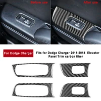 for dodge charger 2011 2012 2013 2014 carbon fiber car stickers window lifting panel decoration trims window glass switch cover