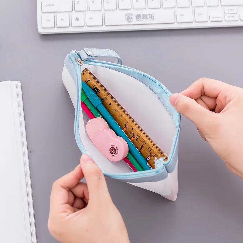 Милый кавайный Желейный пластиковый цветной чехол для карандашей студентов
