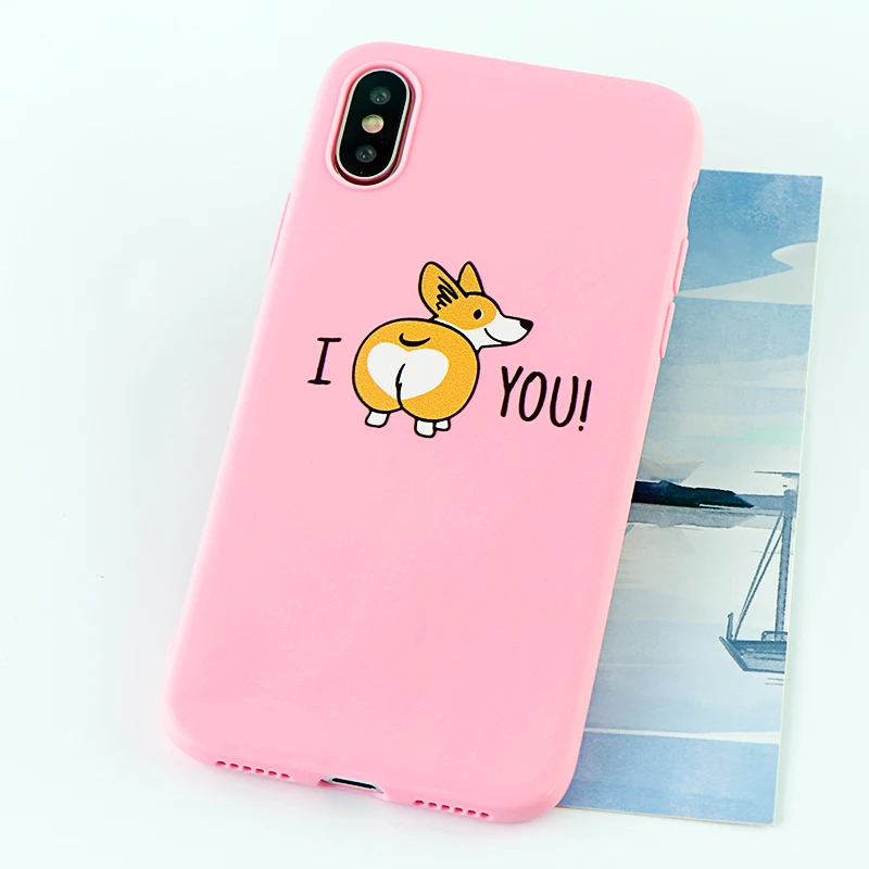 8642-pink Чехол для телефона Corgi s для iPhone Pro 6s 7 8 11 Plus X XS чехол для MAX XR забавная Милая собачья попка Мягкие силиконовые приспособленные аксессуары для задней крышки - Цвет: 8642-pink