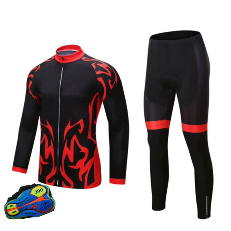 

Велосипедные костюмы униформа Pro Team Racing, спортивная одежда с длинным рукавом, велосипедные Джерси с брюками для мужчин, новейшие осенне-зимн...