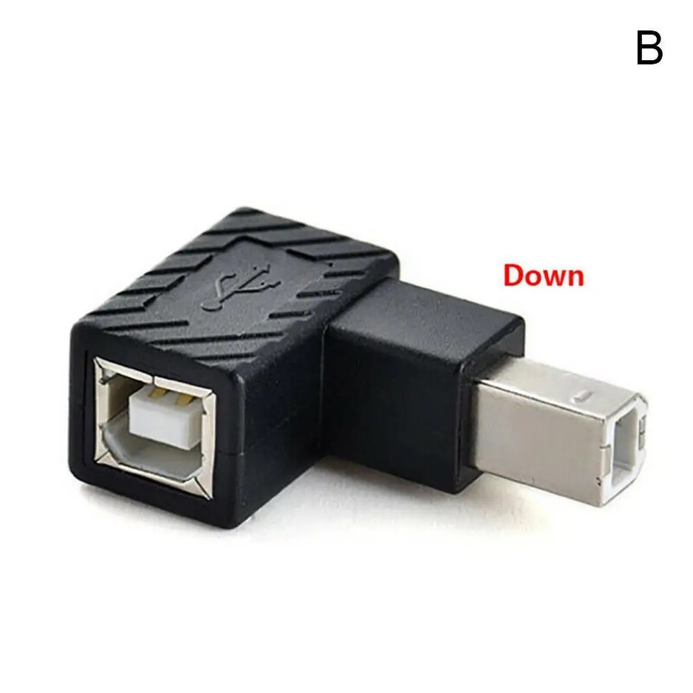 

Newest USB 2.0 Type B Print Port 90 Degree Converter Jack to Scanner Printer Angle Right Male Extender Jack Black Female Ad L5S9