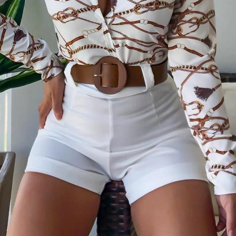 

Women Multi-Color Casual Fashion Printed Stand Collar Elegant Shirts Shorts Pants Can Be Purchased Separately Womens Tops
