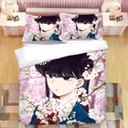 Комплект постельного белья с 3D рисунком из аниме Komi CAN Communicate, Королевский пододеяльник, наволочка, одеяло, покрывало, постельное белье, постельное белье 04