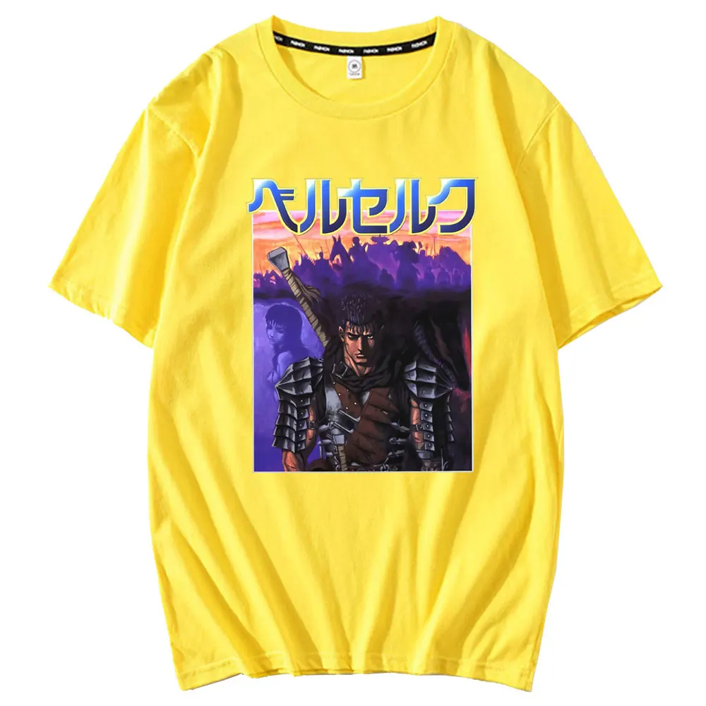 

2021 Japanese Comics Berserk Short Sleeve Spring Summer Male Crewneck Fashion Tshirt Men/women Oversized Loose Hip Hop T-shirt
