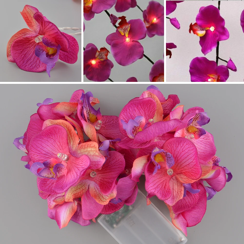 Красивый 20LED цветок цимбидиума орхидеи романтический фиолетовый декор свет