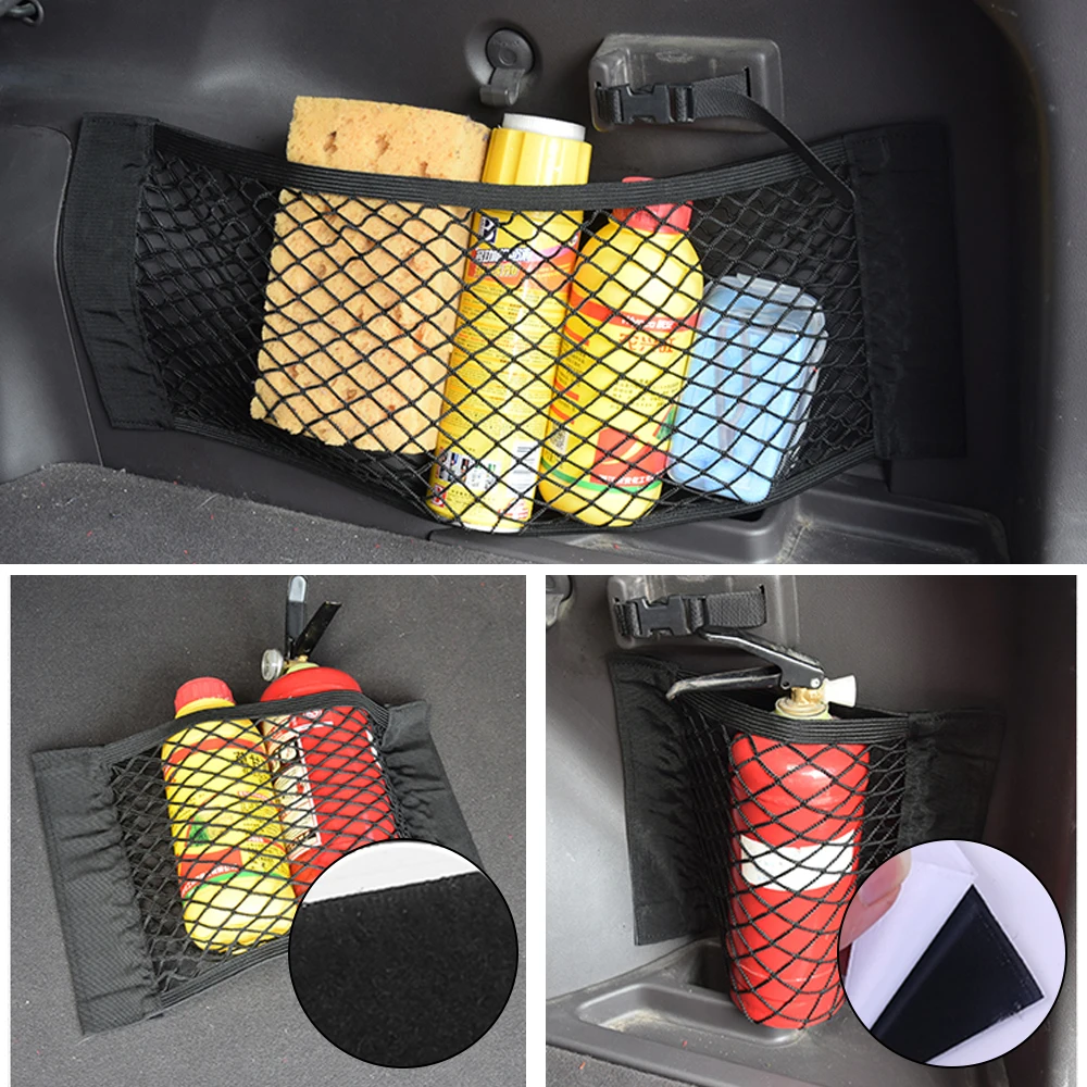 Loozykit Car Storage Net Bag Auto Mesh Debris Pocket Holder Organizer Phone Polyester Back Seat Side Large Size | Дом и сад