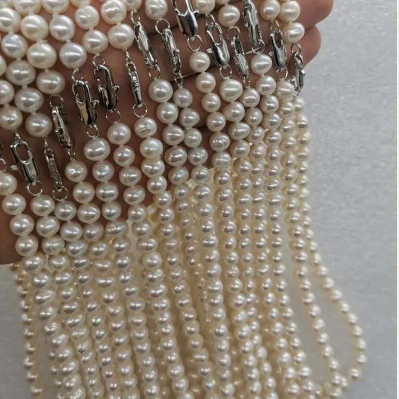 Оптовая продажа 10 нитей 7-8 мм белое ожерелье с пресноводным жемчугом | Украшения и