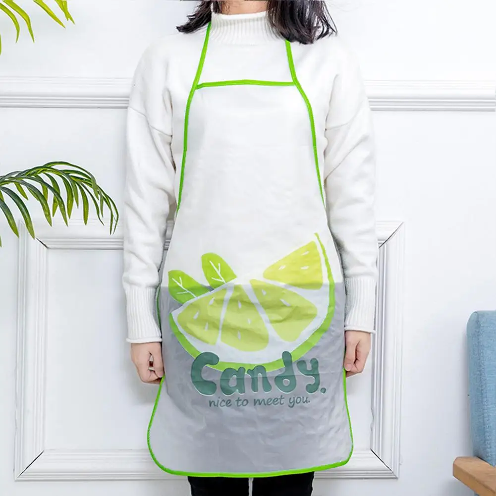 

Cute Cartoon Fruit Women Cooking Kitchen Restaurant Bib Apron With Pocket oil-proof waterproof Chef Kitchen Cooking Apron