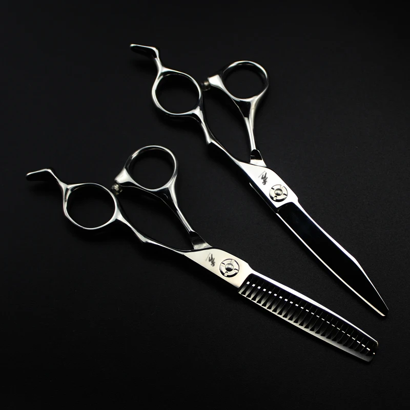 

6.0"Sale Silver Japanese Hair Scissors Japan 440C Cheap Hairdressing Scissors Thinning Shears Hairdresser Shaver Haircut