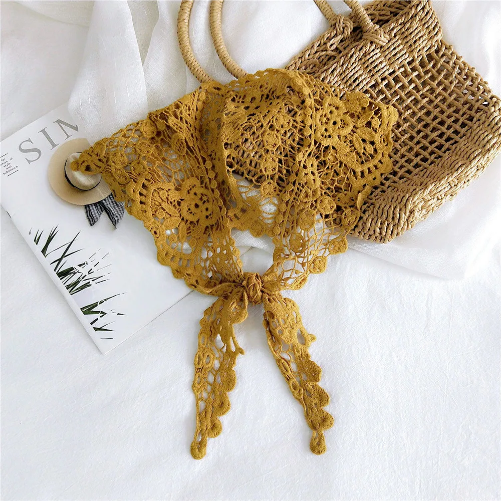 На выбор хлопчатобумажный кружевное одноцветное Цвет женские шали Сезон