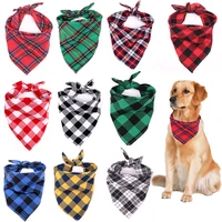 classic red black plaid pet dog bandana cat puppy kerchief pet grooming accessories pet neckerchief scarf dog saliva towel
