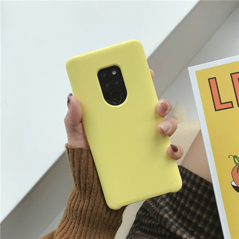 Yellow Для huawei mate 20 Pro Чехол, мягкая Жидкая силиконовая задняя крышка для huawei mate 20 X Nova 5 чехол 10 Pro P20 P30 Lite противоударный чехол - Цвет: Yellow
