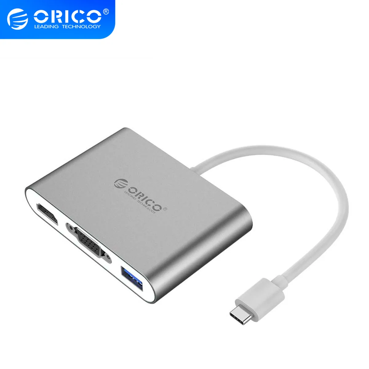 USB Концентратор ORICO Type C для HDMI/VGA/USB3.0/RJ45/SD картридер PD зарядный адаптер ноутбука