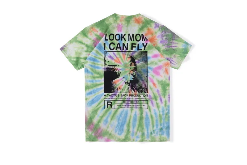

Travis same tie dye gradient rapper hip hop graffiti print short sleeve T-shirt