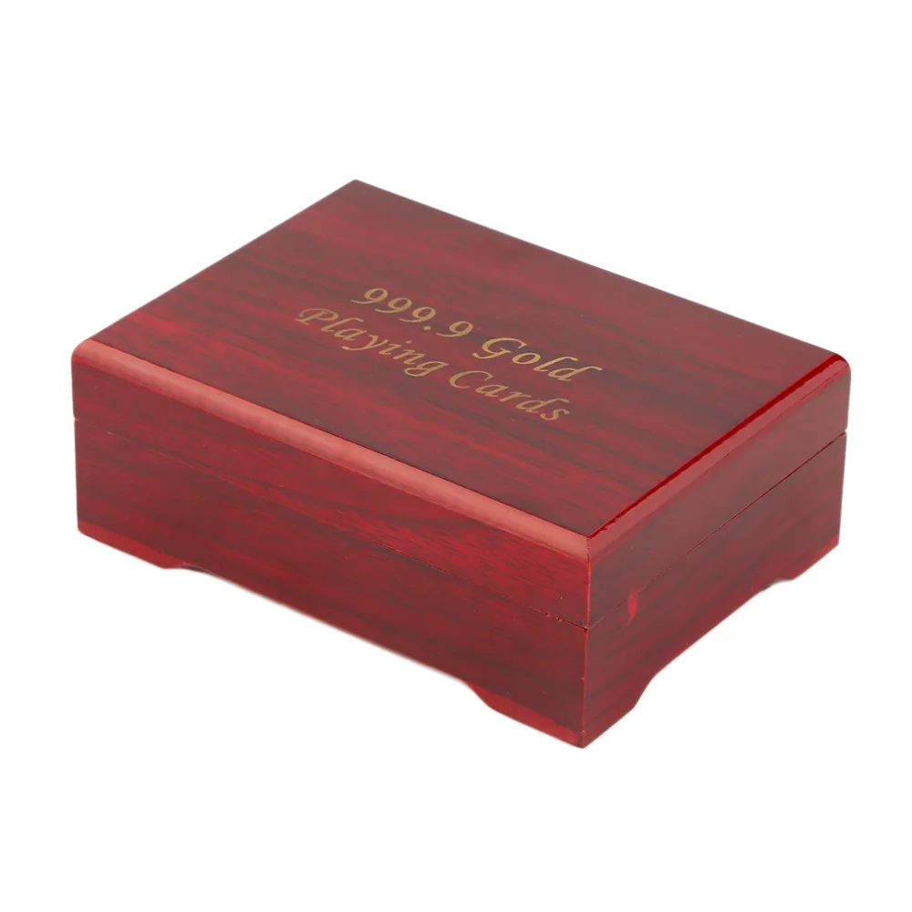 Euro Pattern Playing Cards 24k Gold Plated Full Poker Deck Pure With Wooden Box Christmas Gift | Спорт и развлечения
