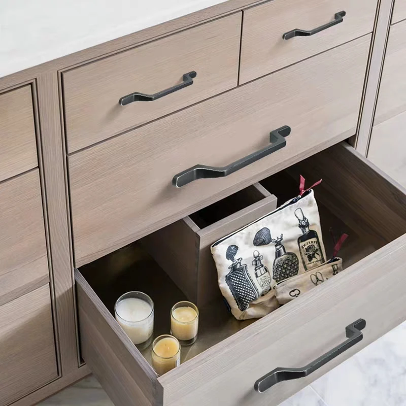 

Pearl Gray Gold Cabinet Handles 192MM Solid Drawer Knobs Kitchen Cupboard Door Pulls Furniture Handle Cabinet Hardware