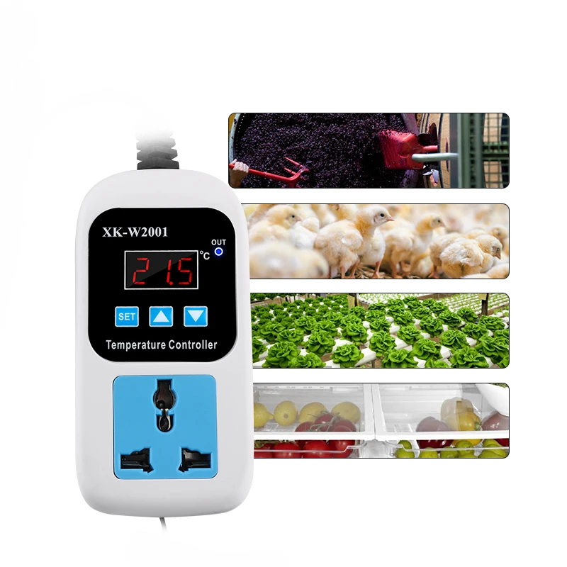 ЕС термостат цифровой Температура контроллер светодиодный термометр