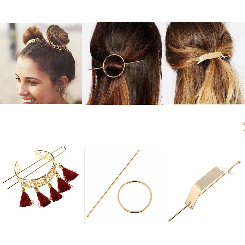 

BOHO Original Design Alloy Round Top Hairpin Bun Cage Minimalist Bun Holder Cage Hair Stick Girl Hair Accessories Hair Jewelry
