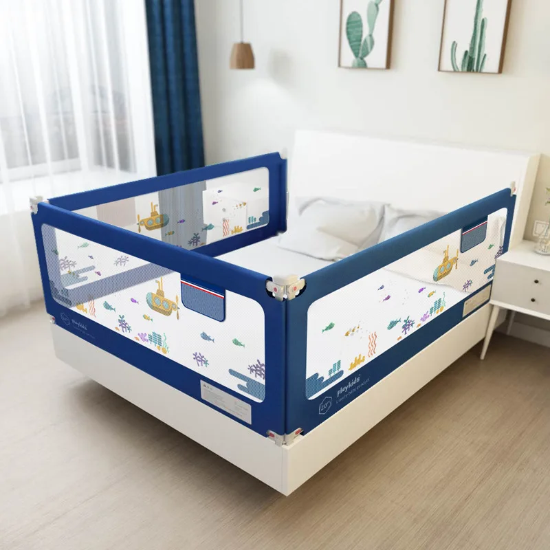 Children's bed barrier fence safety guardrail security foldable baby home playpen on bed fencing gate crib adjustable kids rails