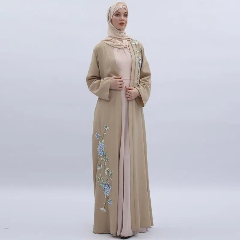 Женское цветочное кимоно кардиган длинное платье макси Абая мусульманский