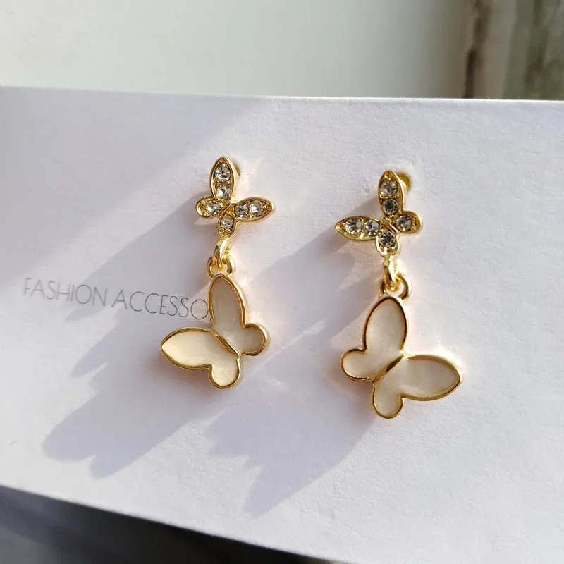 

Temperament Elegant Butterfly Earrings For Women Simple Literature Pendientes Fashion Charm Piercing Ins Style Jewelry