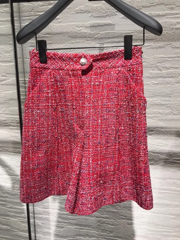 Роскошный дизайнерский твидовый наряд Женские Элегантные мини шорты костюмы