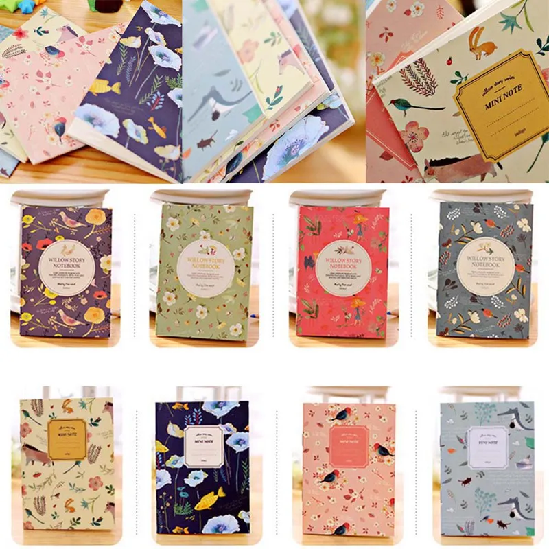 

1PCS Cute Flowers Birds Animal Notebook Painting of Diary Book Journal Record Office School Supplies