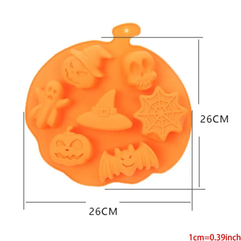 

Halloween Holiday Style Silicone Cake Mold 7 Cavities Pumpkin Ghost Bat Shape Co